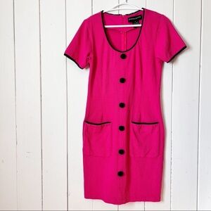 Vintage Andrea Jovine Pink and Black T-shirt Dress. Size Medium.